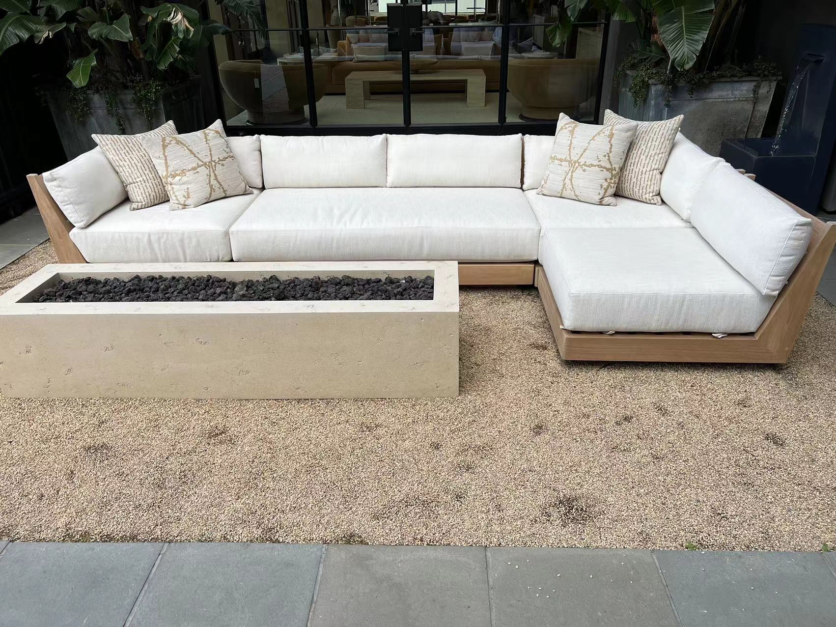 2023 Luxury Wholesale New Modern Outdoor  Furniture Teak wood Garden sofa set