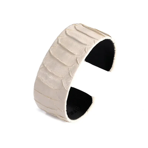 Brazalete ajustable de cuero con estampado de piel de serpiente pitón para hombre, joyería de moda, brazalete de cuero con patrón de forma de serpiente - Product Image 5