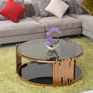 <span class=keywords><strong>Table</strong></span> d'appoint <span class=keywords><strong>de</strong></span> luxe légère en gros, style nordique moderne et simple, pour salon, avec plateau en verre trempé et base en métal, petite <span class=keywords><strong>table</strong></span> basse d'angle - Product Image 2