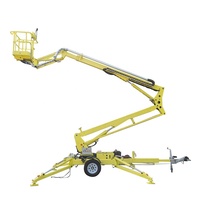 Nouveau design prix de gros hauteur de traction travail ascenseur 12-22m monté sur remorque télescopique boom levage personnel panier