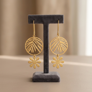 Pendientes de Aro de Acero Inoxidable Hechos a Mano con Piedras Preciosas, Chapados en Rodio, Estilo Étnico Bohemio para Niños - Product Image 2