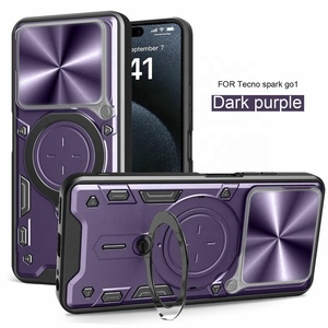 Para <span class=keywords><strong>Techno</strong></span> <span class=keywords><strong>Spark</strong></span> Go 1 Estuche resistente de grado militar Lente protectora Protege el soporte magnético Soporte de montaje para automóvil Estuche para teléfono Negro - Product Image 2