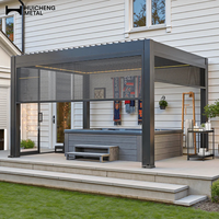 Pergola Aluminium Modern Tahan Cuaca dengan Pelindung Anti-UV, Berdiri Sendiri, Ramah Lingkungan & Tahan Lama