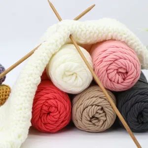 Most Popular Factory Wholesale Various Color Outlet Blended Yarns Knitting DIY Cotton Hand Knitting Yarn for Scarf Sweaters