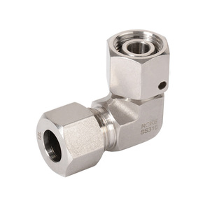 Raccord de tuyauterie à angle droit en acier inoxydable 316 ROKE, manchon de raccordement hydraulique, résistant à la pression et aux hautes températures - Product Image 1