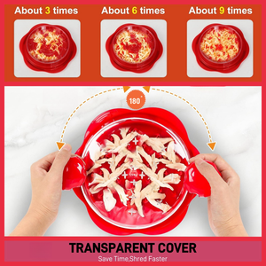 Trituradora de carne de cocina antideslizante de alta calidad, herramienta trituradora de pechuga de pollo, tapa transparente de plástico portátil, trituración de pollo - Product Image 3