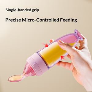 Biberón de Pasta de Arroz para Bebés, Cuchara Exprimible de Silicona, Alimentador de Alimentos Complementarios para Bebés Mayores de <span class=keywords><strong>6</strong></span> <span class=keywords><strong>Meses</strong></span>, Venta al por Mayor - Product Image 3