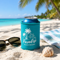Support de canette promotionnel en néoprène 7 mm, sublimation couleur intégrale, pour fêtes sur la plage, stations balnéaires, barbecues et événements australiens