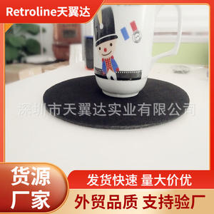 Almohadilla de fieltro no tejido, redonda, negra y gris, de diseño moderno, para tocadiscos, accesorio para posavasos. - Product Image 4