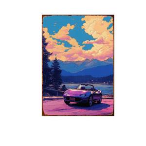 Decoración de Pared de Hierro Retro 3D Personalizada, Letreros de Metal Antiguos de Autos, Suministros de Decoración Vintage para Garaje - Product Image 2