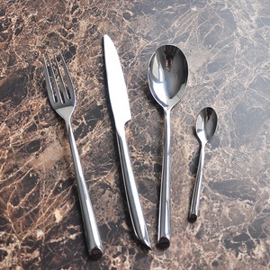 Oro o plata de acero inoxidable biselado manejar cubiertos estilo moderno cubiertos de plata - Product Image 6