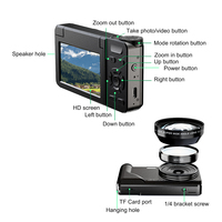 Filtres rétro pour caméra CCD A65 Écran rabattable 3.0 "2000mAh Enregistrement longue durée Time-lapse 4K Ultra Video Camera Vlog Trip