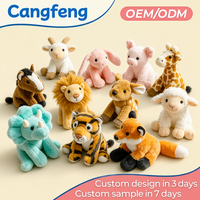 Set Mainan Boneka Hewan Lembut Grosir 24 Model Beragam, Boneka Duduk untuk Dekorasi Kamar Bayi, Hadiah, OEM Custom