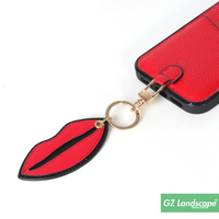 Porte-clés personnalisé en cuir Pu avec nœud rose et cœur papillon 3d papillon breloques de décoration mignonne pour coque de téléphone