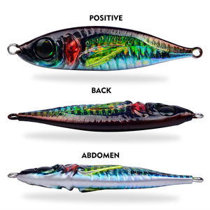 Leurre de pêche en eau salée à lancer lent en métal imprimé en 3D, avec hameçons assistants, 7g 10g 14g 21g 28g 40g 60g 80g, lumineux - Product Image 2