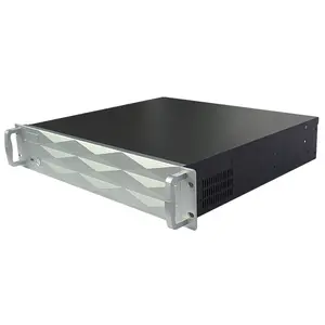 Chassi de servidor curto em alumínio 2U, caixa de servidor industrial com ventiladores de 60 mm, 400 mm