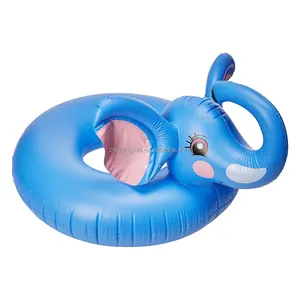 Fábrica Custom PVC Inflável Elefante Natação Anel Brinquedos De Água Piscina Barco Flutuante Kids Summer Water Park