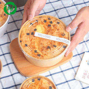 Ecologico 500-1000ml usa e getta in carta Kraft per uso alimentare biodegradabile per zuppa insalata di Pasta snack - Product Image 5