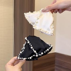 กิ๊บหนีบผมทรงสามเหลี่ยมทำจากผ้าซาตินฝรั่งเศสที่หนีบผมทรงหลังสุดหรูอุปกรณ์เสริมสำหรับผม - Product Image 4