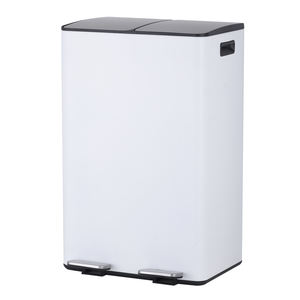 Couvercle à fermeture lente noir doux rester ouvert double deux poubelle à pédale à 2 compartiments peut fournisseur fabricant d'usine - Product Image 6