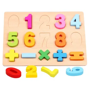 Wooden Hand Pegged Puzzle Board Alphabet Shape Match Toys Educational Game Montessori Puzzle Teaching Puzzle Toys For Children