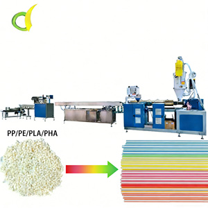 Machine d'extrusion automatique de pailles en plastique PP PLA avec système de vis à <span class=keywords><strong>vide</strong></span> étendu et moteur Delta pour l'industrie <span class=keywords><strong>alimentaire</strong></span> et des boissons - Product Image 1