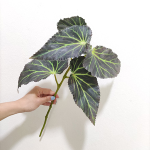 Vente en gros de feuilles artificielles en soie avec revêtement Real Touch Feuilles artificielles de bégonia pour la <span class=keywords><strong>d</strong></span>écoration murale de maison <span class=keywords><strong>jardin</strong></span> mariage - Product Image 4