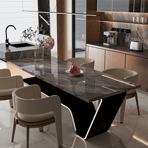 Lastra in Pietra Sinterizzata Lucida Marrone <span class=keywords><strong>Venezia</strong></span> per Pannelli Murali e Pavimenti del Soggiorno - Product Image 1