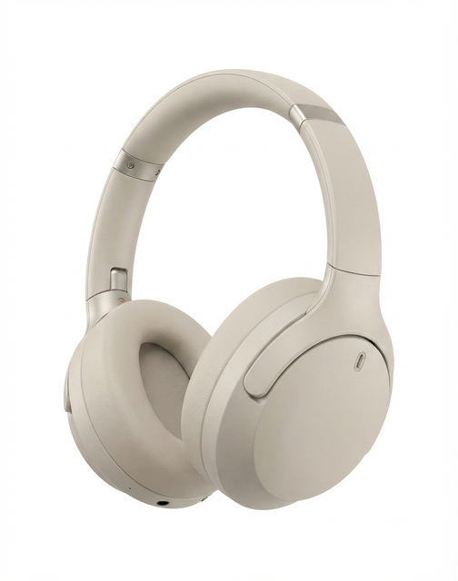 Wholesale Price Wireless ANC Headphones, UKCA Certified, Ready to Ship, Black/Beige