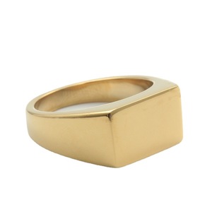 Men's Titanium Steel Rectangular <b>Ring</b> Geometric Design Stainless Steel Square <b>Finger</b> <b>Ring</b> For Gift 280682 - Product Image 3