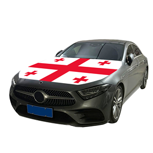 Drapeau national de Géorgie pour capot de voiture Drapeau pour moteur de voiture Vente en gros de tissu élastique personnalisé Vente directe d'usine - Product Image 2