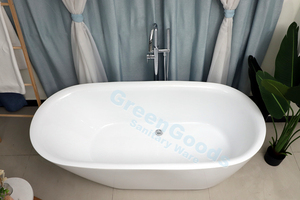 Baignoire autoportante en acrylique blanc, résistante aux rayures, longue durée <span class=keywords><strong>de</strong></span> vie, <span class=keywords><strong>sortie</strong></span> d'usine - Product Image 5