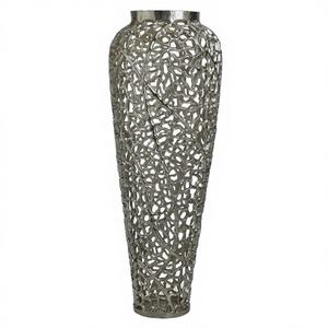 Jarrón de Flores de Metal de Estilo Costero de Lujo para Decoración del Hogar y Bodas, Jarrón de Flores de Aluminio Hecho a Mano con Diseño Decorativo - Product Image 2