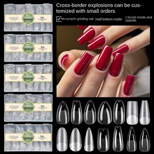 <span class=keywords><strong>Uñas</strong></span> Postizas Transparentes <span class=keywords><strong>de</strong></span> Estilo Semi-Mate, 504 Piezas por Caja, Forma Trapezoidal, Estilo Almendra, <span class=keywords><strong>Uñas</strong></span> a Presión - Product Image 1