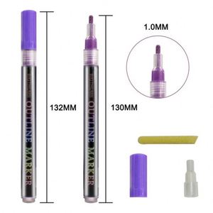 Juego de Marcadores Fluorescentes de Doble Línea con Purpurina Permanente, Diseño Nuevo, para Rocas, Bolsas de Lona, Tazas - Product Image 2