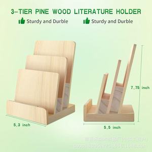 Wooden Magazine <b>Rack</b> Multi Layer Desktop Storage For <b>Kitchen</b> Recipe Book Display Organize Home Office Desk Accessories - Product Image 3