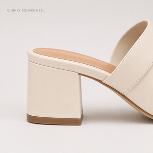 <span class=keywords><strong>Sabot</strong></span> à talon carré épais en cuir à bout fermé et bride large pour femme, personnalisable OEM - Product Image 3