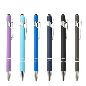 Kugelschreiber bolIgrafo stylo פלסטיק מתכת Stylus מתכת עט כדורי עם Stylus