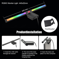Lampe de bureau sans fil moderne à télécommande RGB, lumière suspendue, protection des yeux, barre lumineuse USB pour ordinateur