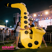 Saxophone gonflable personnalisé, instrument de musique, saxophone géant gonflable pour concert en plein air, accessoire gonflable