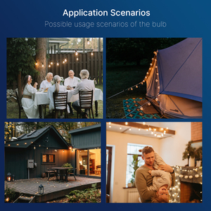 Ngoài trời không thấm nước S14 <span class=keywords><strong>LED</strong></span> bóng đèn dây tóc 120V 5 Watt tương đương 1 Wát 500lm 2200K E26 cơ sở cho vườn và Patio chuỗi Lights - Product Image 6