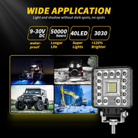 Projecteur de travail LED DXZ 40W 4 pouces IP68 étanche 9-30V 3030 H-37F-40 4000LM pour camion tout-terrain et bateau, garantie 2 ans