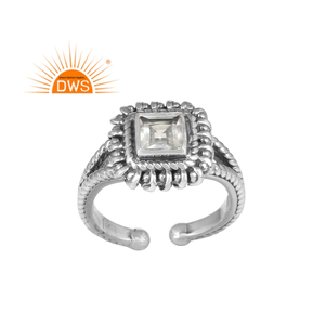 Glorious Vintage Style Handmade Silver 925 adjustable Ring Crystal Quartz Gemstone Ring Jewelry Supplier - Product Image 1