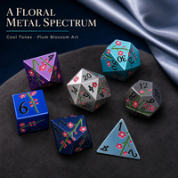 Offre Spéciale gracieux fleur embellir Style polyédrique prune jeu de dés dés Dnd métal dés pour donjons et Dragons cadeaux