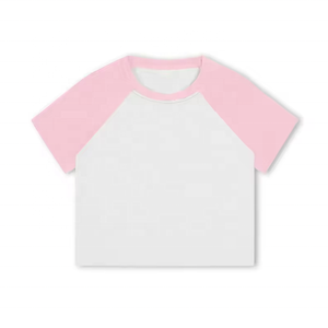 YZX Logo personnalisé du fabricant <span class=keywords><strong>Crop</strong></span> <span class=keywords><strong>Top</strong></span> pour femmes 220gsm 95% coton 5% Spandex manches courtes raglan strass diamants été - Product Image 6
