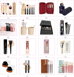 طقم فرش مكياج احترافي فاخر بمقبض خشبي نباتي عالي الجودة مخصص من المصنع مباشرة - Product Image 5