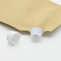 Emballage de boisson liquide écologique et durable personnalisé, sac à bec verseur, pochette à bec verseur, boisson imprimée, papier kraft PE biodégradable brun
