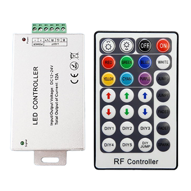 LED Lighting Lamp 28 Key Rf Wireless Strip Light Remote Control Led Immer 12A 6 Pin Indrared Rgb Aluminum Shell Controller
