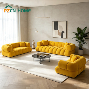 Bulk Price European Designer Luxury Cloud <b>Sleeper</b> Couch Modern Yellow Fabric Upholstery Corner for Living Room Modular - Product Image 2