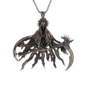 Collana da moto Punk Punk di fascia alta stile Street americano <span class=keywords><strong>falce</strong></span> di <span class=keywords><strong>morte</strong></span> infernale con catena in lega a motivo animale - Product Image 5